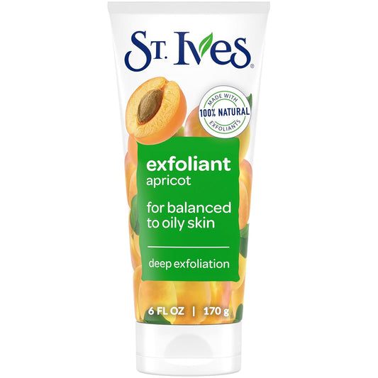 Fresh Skin Apricot Facial Scrub - Deep Exfoliator for Clean, Radiant Skin, Oil-Free Formula with 100% Natural Exfoliants, 6 oz